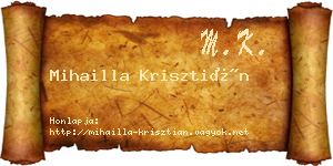 Mihailla Krisztián névjegykártya